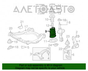 Arcul de suspensie din față dreapta Toyota Camry v40, rigiditate 2 violet.