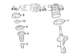 Arcul de suspensie din față dreapta pentru Lexus RX350 10-15 AWD