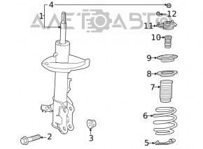 Arcul de suspensie frontal stânga pentru Toyota Highlander 20- sub R18