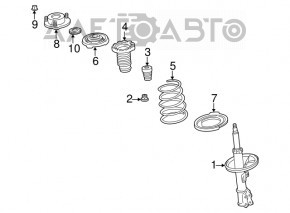 Arcul de suspensie frontal stânga pentru Lexus RX400h 06-09, rigiditate gri, albastru