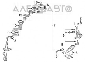 Arcul de suspensie din față dreapta pentru Lexus Hs250h 10-12