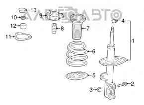 Arcul de suspensie din față dreapta pentru Lexus NX200t NX300 NX300h 15-21 AWD