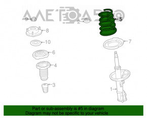 Arcul de suspensie frontal stânga Lexus RX350 10-15, rigiditatea verde