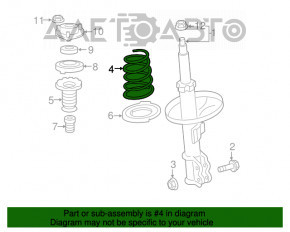 Arcul de suspensie frontal stânga pentru Lexus ES300h ES350 13-18, rigiditate portocalie-verde