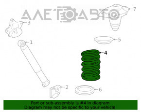 Arcul elicoidal spate stânga Toyota Highlander 20- 2.4t, 3.5