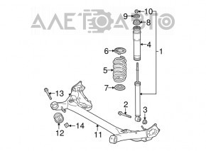 Arc spate dreapta Toyota Prius 30 14-15 rigiditate verde roz.