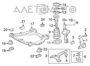 Опора амортизатора передняя правая Toyota Camry v55 15-17 usa без подшипника