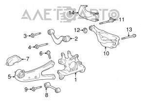 Maneta transversală scurtă din spate dreapta pentru Lexus RX350 RX450H 10-15