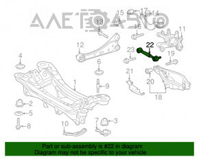 Bara de reglare spate stânga Lexus CT200h 11-17 ruginită.