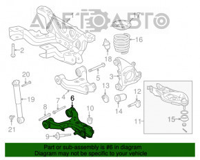 Maneta inferioară din spate dreapta Toyota Sequoia 08-16 trebuie înlocuită.