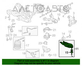 Maneta inferioară a arcului spate stânga Toyota Sequoia 08-16 pentru suspensie pneumatică