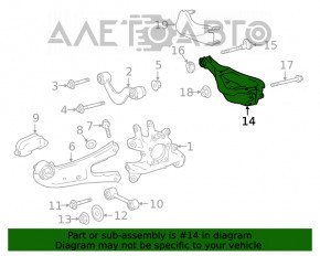 Maneta inferioară sub arc spate dreapta Toyota Highlander 20-