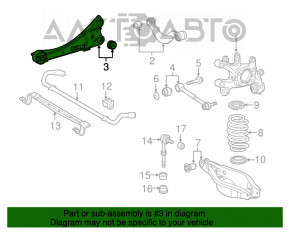 Maneta longitudinală spate dreapta pentru Lexus CT200h 11-17, silentbloc rupt, ruginit.