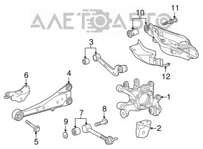 Maneta superioară din spate, dreapta, pentru Toyota Rav4 13-18 AWD, nouă, originală OEM