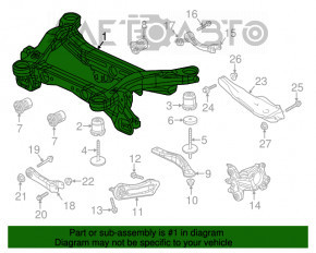 Подрамник задний Jeep Cherokee KL 14- AWD Off road