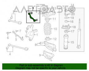 Maneta superioară din spate dreapta pentru Lexus IS 14-20, din aluminiu.