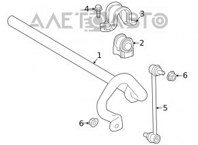 Stabilizatorul frontal Toyota Highlander 20- cu bucșe