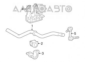 Suportul de fixare a stabilizatorului frontal dreapta pentru Lexus IS 14-20