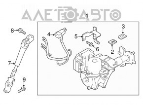 Volanul cu servodirecție electrică pentru Nissan Leaf 13-17 are un cip defect.