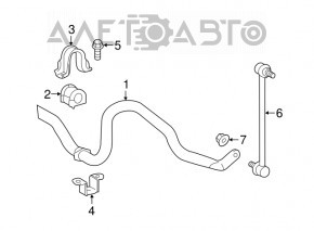 Bară stabilizatoare față dreapta pentru Lexus RX300 RX330 RX350 RX400h 04-09, nou, original OEM