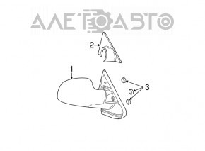 Зеркало боковое левое Dodge Grand Caravan 01-07, 5 пинов, черное