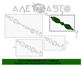 Axul frontal stânga al mașinii Hyundai Santa FE Sport 17-18, restilizată, 2.4 FWD.