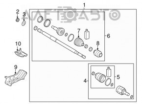 Ax cu semicurba de transmisie fata stanga Kia Forte 4d 14-18 1.8, 2.0 cutie automata noua OEM originala