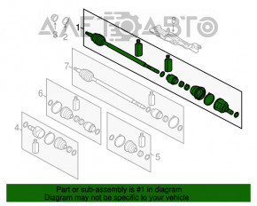 Axul cu came față stânga Hyundai Sonata 11-15 2.0 cu defect de filet.