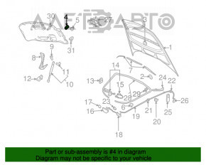 Отбойник капота Audi Q7 4L 10-15