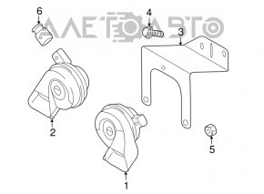 Carligul pentru sirena VW Tiguan 09-17, nou, original OEM