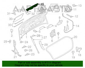 Планка подсветки номера крышки багажника Audi A3 8V 15-19 кабрио, под камеру