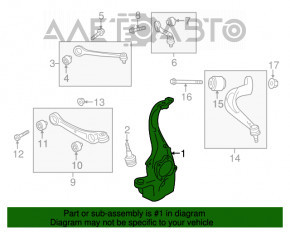 Цапфа передняя правая Audi A4 B8 13-16 рест