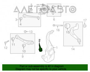 Rulmentul sferic frontal stânga Audi A4 B8 08-16 are manșonul rupt.