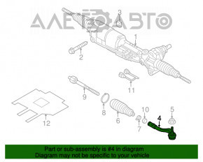 Capăt de direcție dreapta Audi A4 B8 13-16 restilizat nou neoriginal.