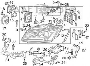 Blocul de aprindere pentru farurile de xenon pentru Audi A6 C7 12-15 pre-restilizare.