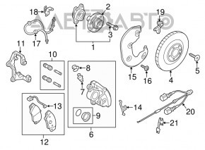 Placă de frână față dreapta Audi Q5 8R 13-17 345mm