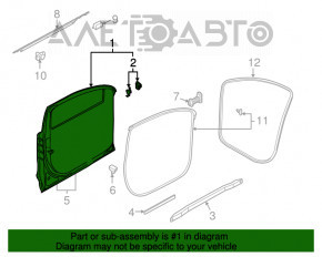 Ușa goală din față dreapta Audi Q7 4L 10-15 negru LC9X, fabricată, lovituri, zgârieturi 0,2