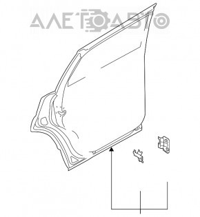 Дверь голая задняя правая Audi Q7 4L 10-15 черный LC9X, деланная, крашена 0,2