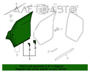 Ușa goală din spate dreapta Audi Q7 4L 10-15 negru LC9X, fabricată, vopsită 0,2