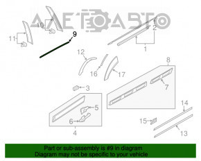 Moldura ușii din spate dreapta sus Audi Q7 4L 10-15 crom