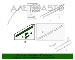 Capac usa fata dreapta inferioara Audi Q7 4L 10-15 gri, zgarieturi