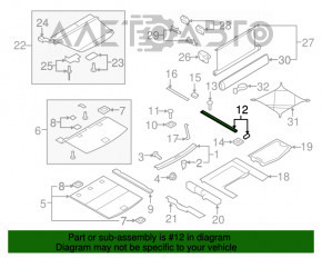 Capacul portbagajului dreapta Audi Q7 4L 10-15 pentru 3 randuri de scaune, negru