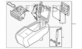 Консоль центральная подлокотник и подстаканники Audi Q7 4L 10-15 черн