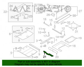 Suport de podea pentru portbagaj stânga Audi Q7 4L 10-15 negru