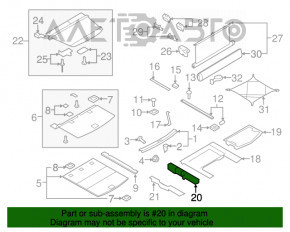 Suport de podea pentru portbagaj dreapta Audi Q7 4L 10-15 negru