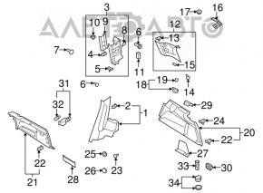 Обшивка арки правая Audi Q7 4L 10-15 под 3 ряда, черн