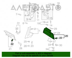 Capotă arc stânga Audi Q7 4L 10-15 pentru 3 rânduri, negru