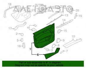 Capacul ușii, cartela din față dreapta Audi Q7 4L 10-15