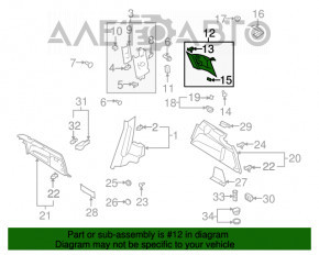 Накладка задней стойки левая Audi Q7 4L 10-15 под 2 ряда, черн