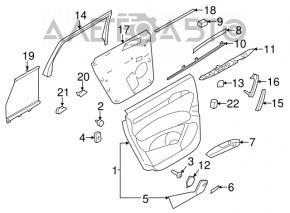 Capacul ușii, cartela din spate dreapta Audi Q7 4L 10-15